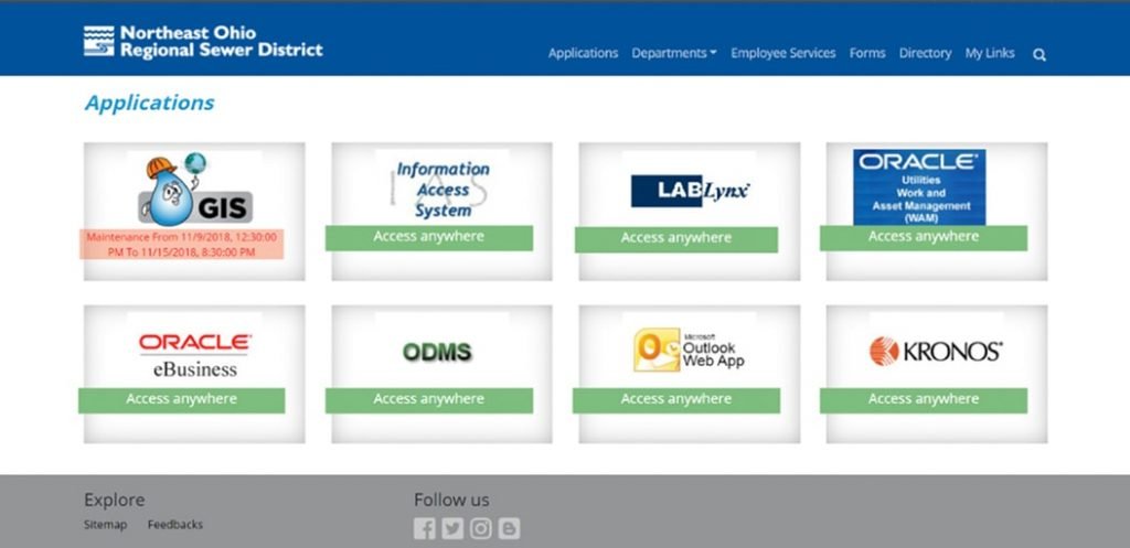 northeast ohio regional sewer district dashboard applications