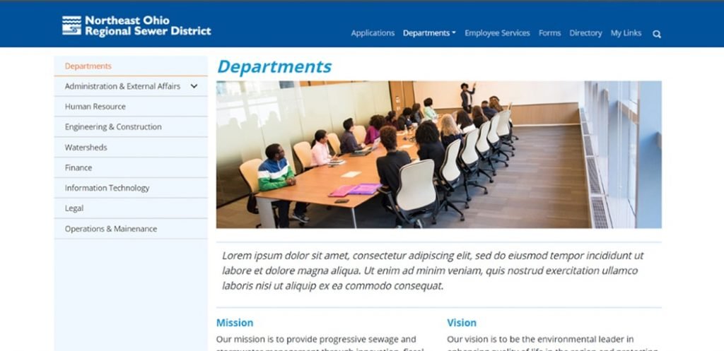 northeast ohio regional sewer district departments dashboard